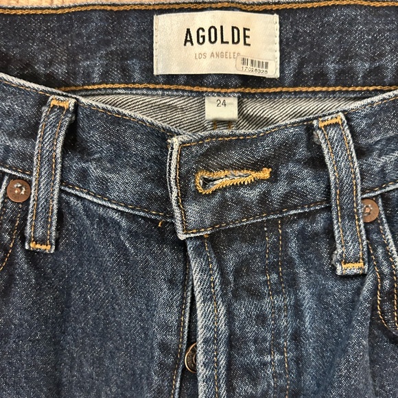 Agolde Dark Blue Flare Jeans - Picture 4 of 5